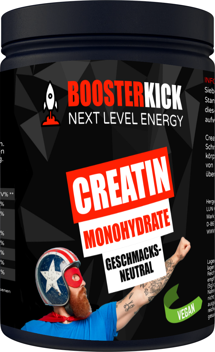BOOSTERKICK Creatine Monohydrate VEGAN - Neutral 500g Dose