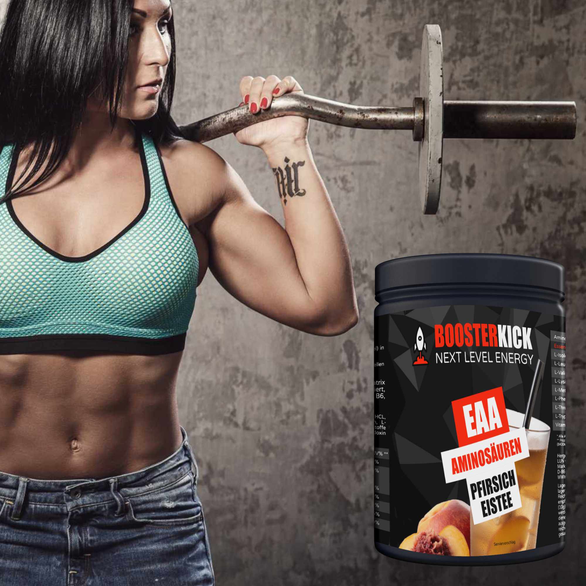 BOOSTERKICK EAA Pfirsich Eistee 500g-Dose