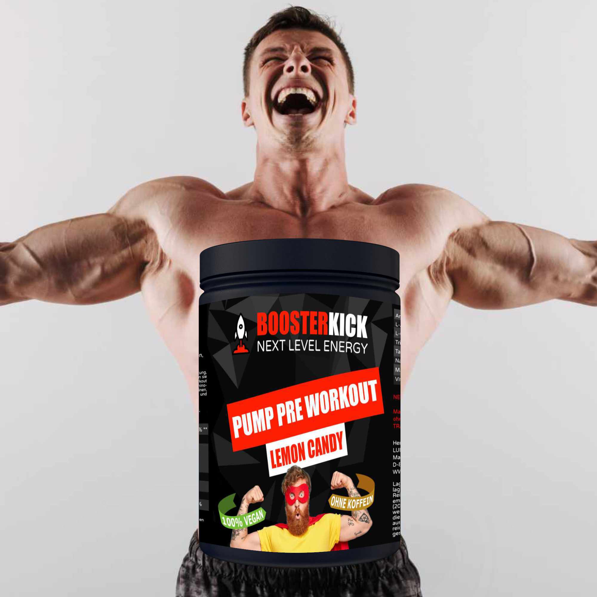 BOOSTERKICK Pump Pre Workout Berry-Lemonade 400g Dose