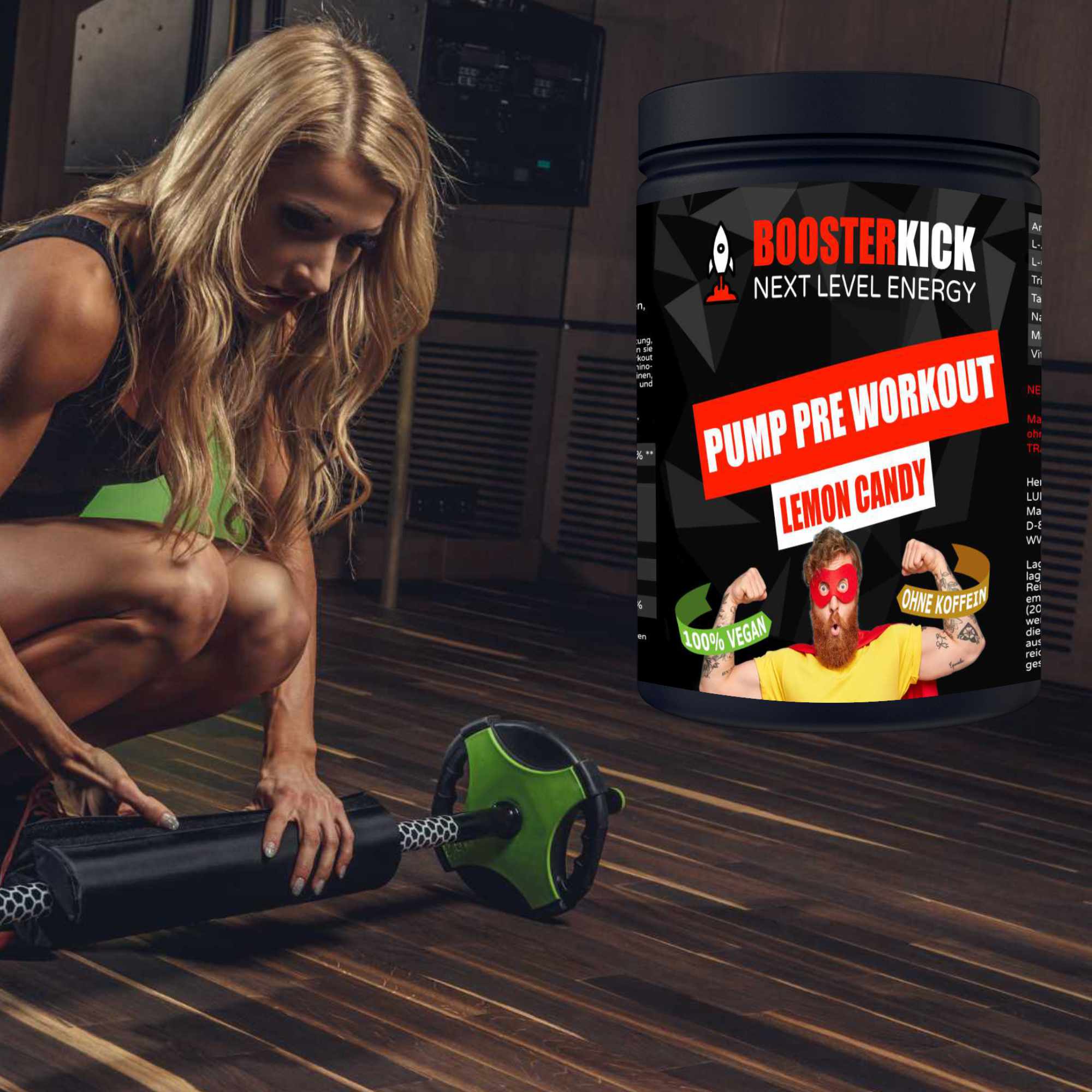 BOOSTERKICK Pump Pre Workout Berry-Lemonade 400g Dose
